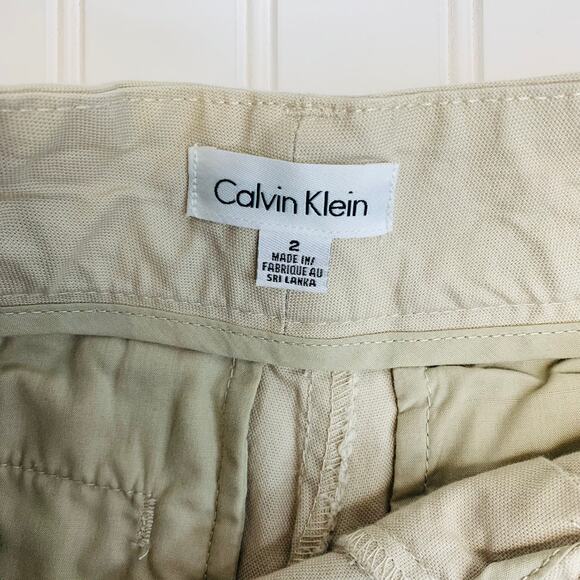 Calvin Klein Khaki Shorts Sz 2 - Picture 3 of 5